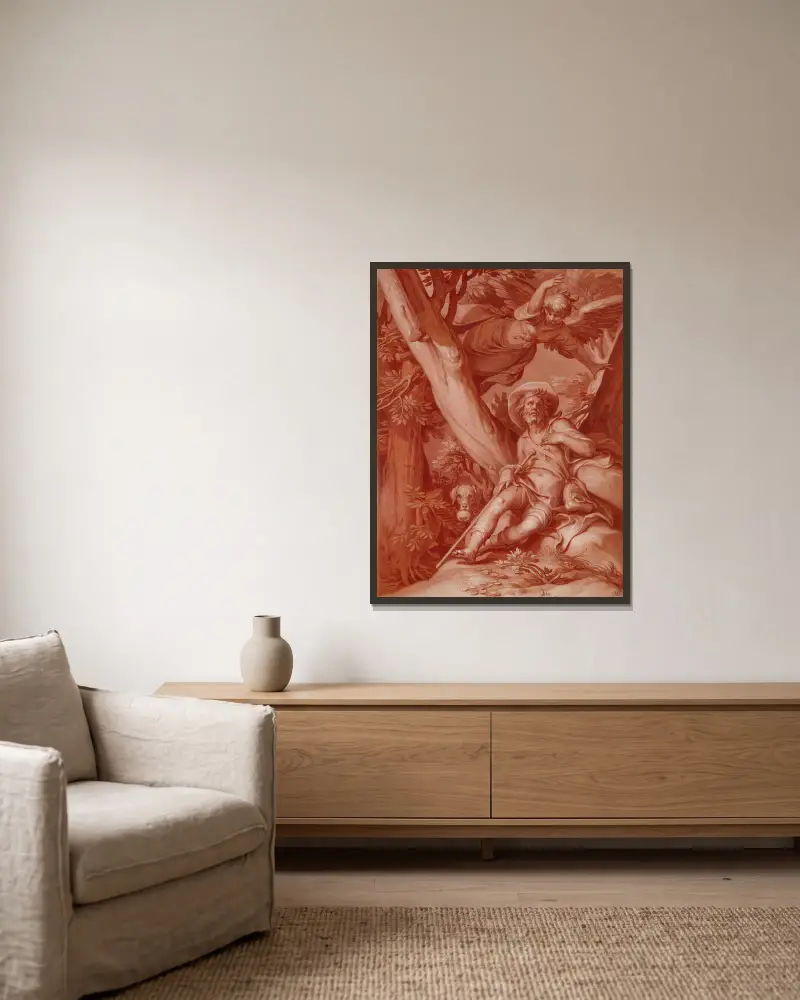 Der heilige Rochus von Abraham Bloemaert gerahmt an einer Wand