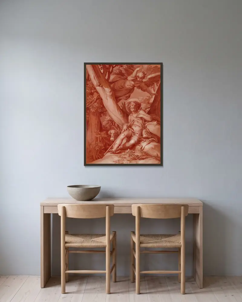 Der heilige Rochus von Abraham Bloemaert gerahmt an einer Wand