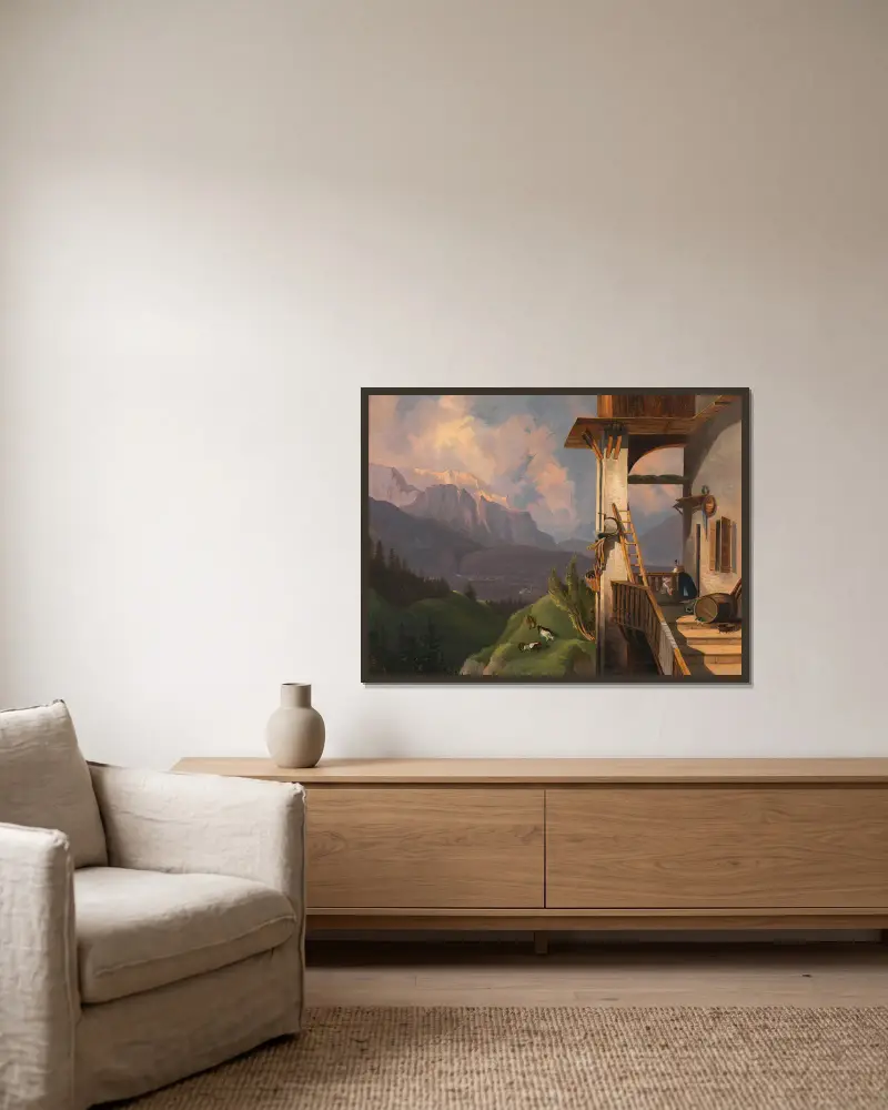 Innsbruck mit der Nordkette av Adalbert Stifter inramad på en vägg