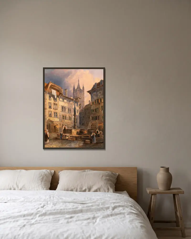 Place de Palud in Lausanne av Adalbert Stifter inramad på en vägg