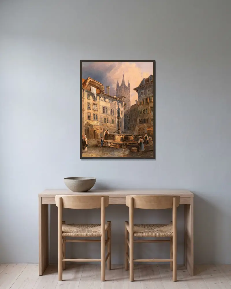 Place de Palud in Lausanne av Adalbert Stifter inramad på en vägg