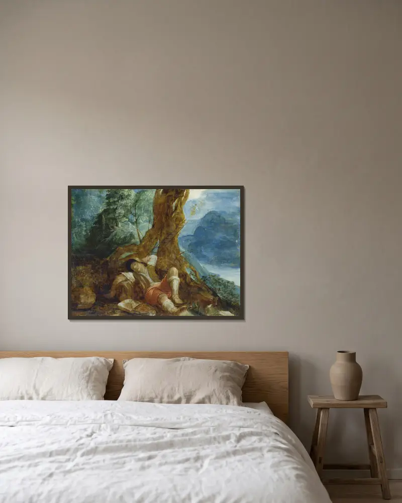 Jacob’s Dream av Adam Elsheimer inramad på en vägg
