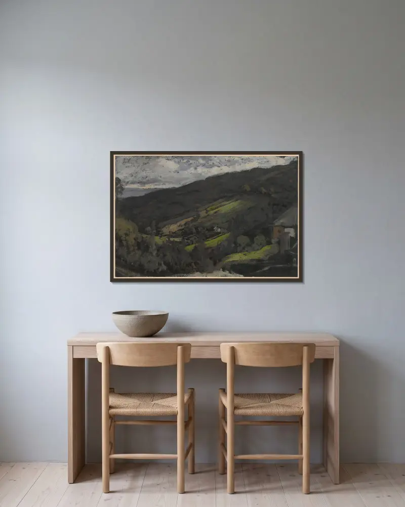 View of Przesieka av Adolf Dressler inramad på en vägg