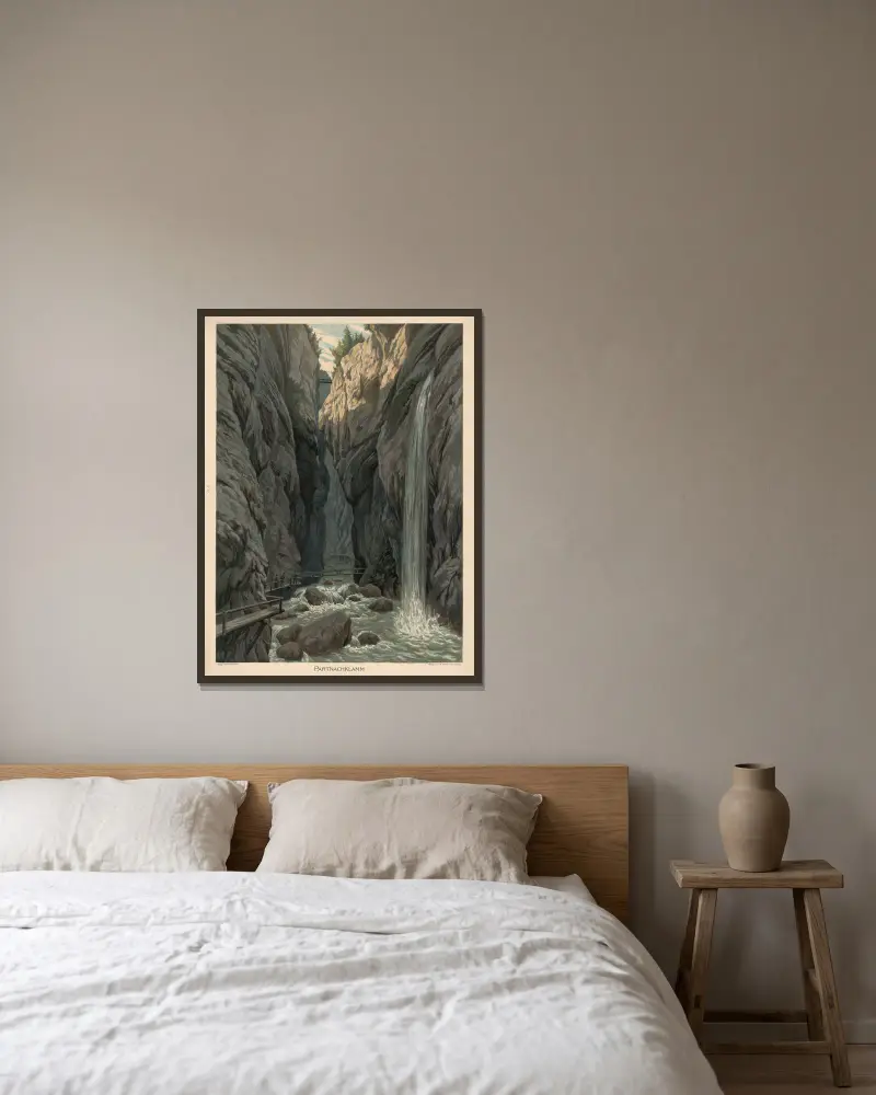 Partnachklamm, Adolf Lehmann w ramie na ścianie