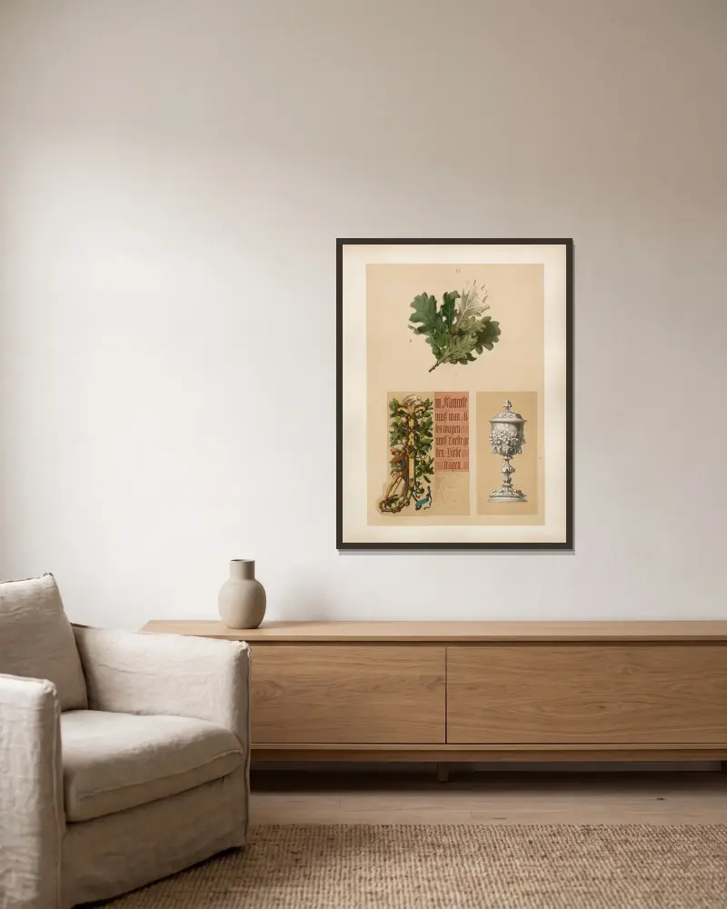 Studien zur Aquarell-Malerei Pl.05 von Adolf Schrödter gerahmt an einer Wand