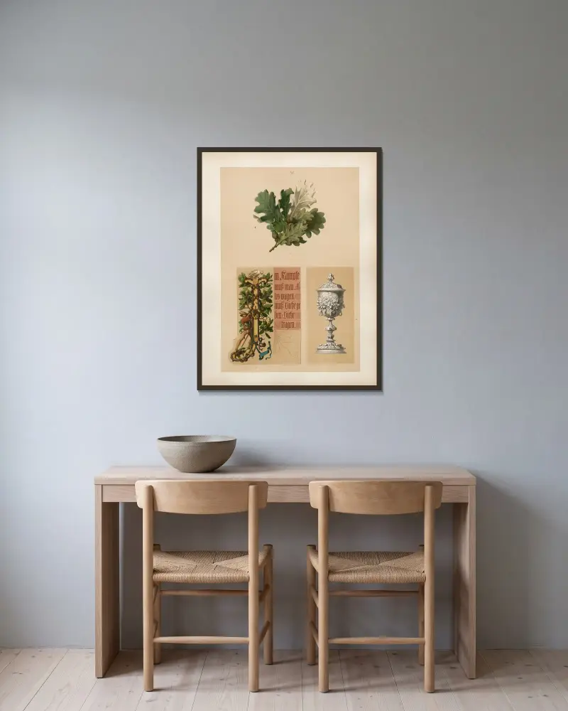 Studien zur Aquarell-Malerei Pl.05 von Adolf Schrödter gerahmt an einer Wand