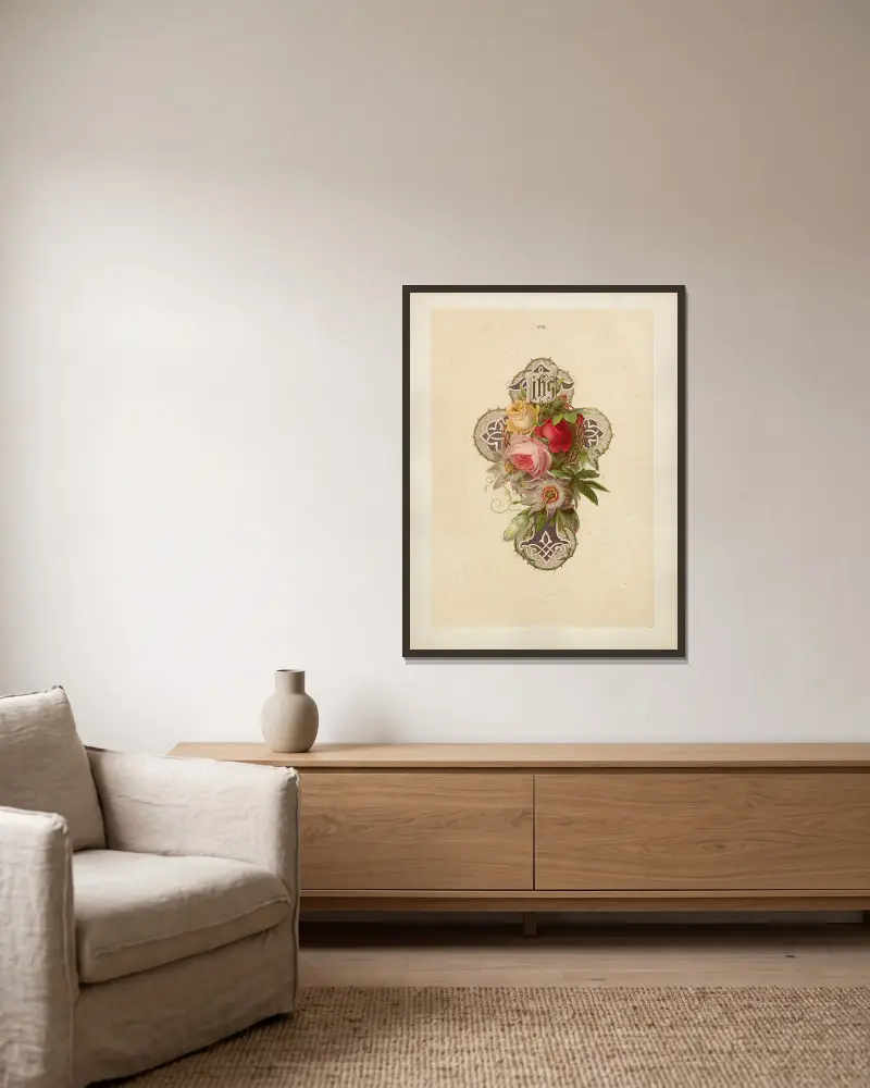 Studien zur Aquarell-Malerei Pl.17 von Adolf Schrödter gerahmt an einer Wand