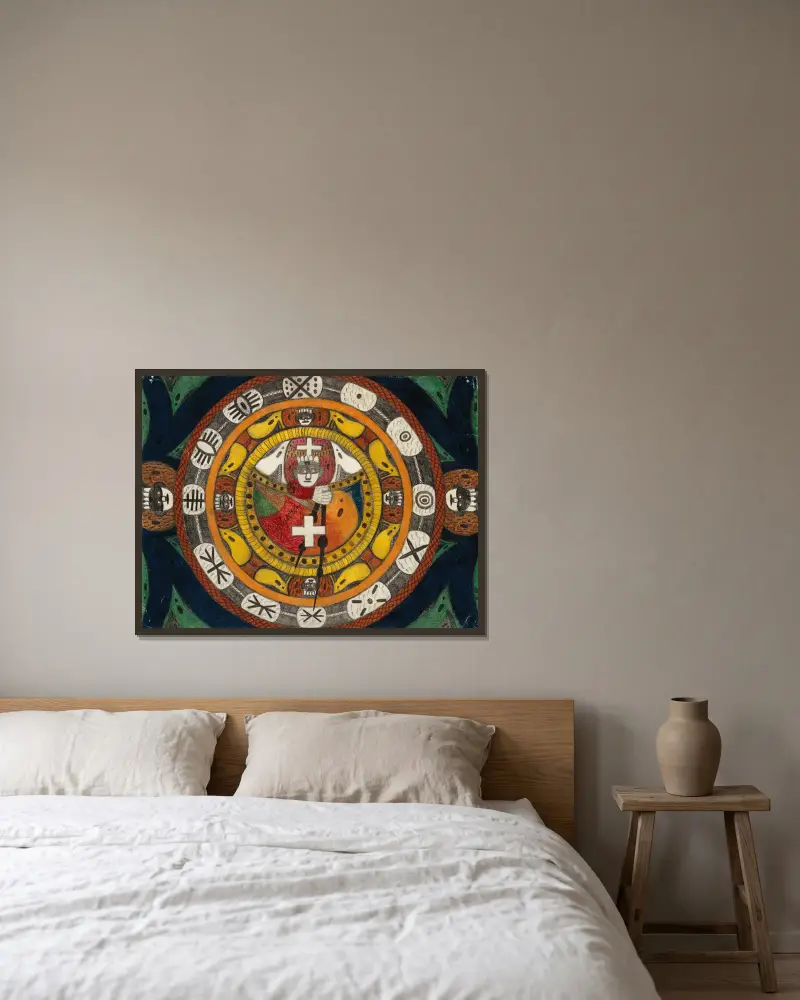 China av Adolf Wölfli inramad på en vägg