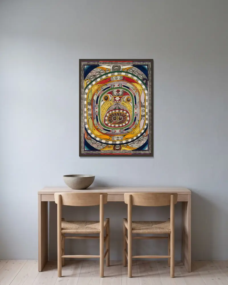 Der Napf av Adolf Wölfli inramad på en vägg