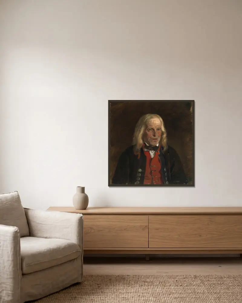Portrait Study of the Farmer Jan Sandve av Adolph Tidemand inramad på en vägg