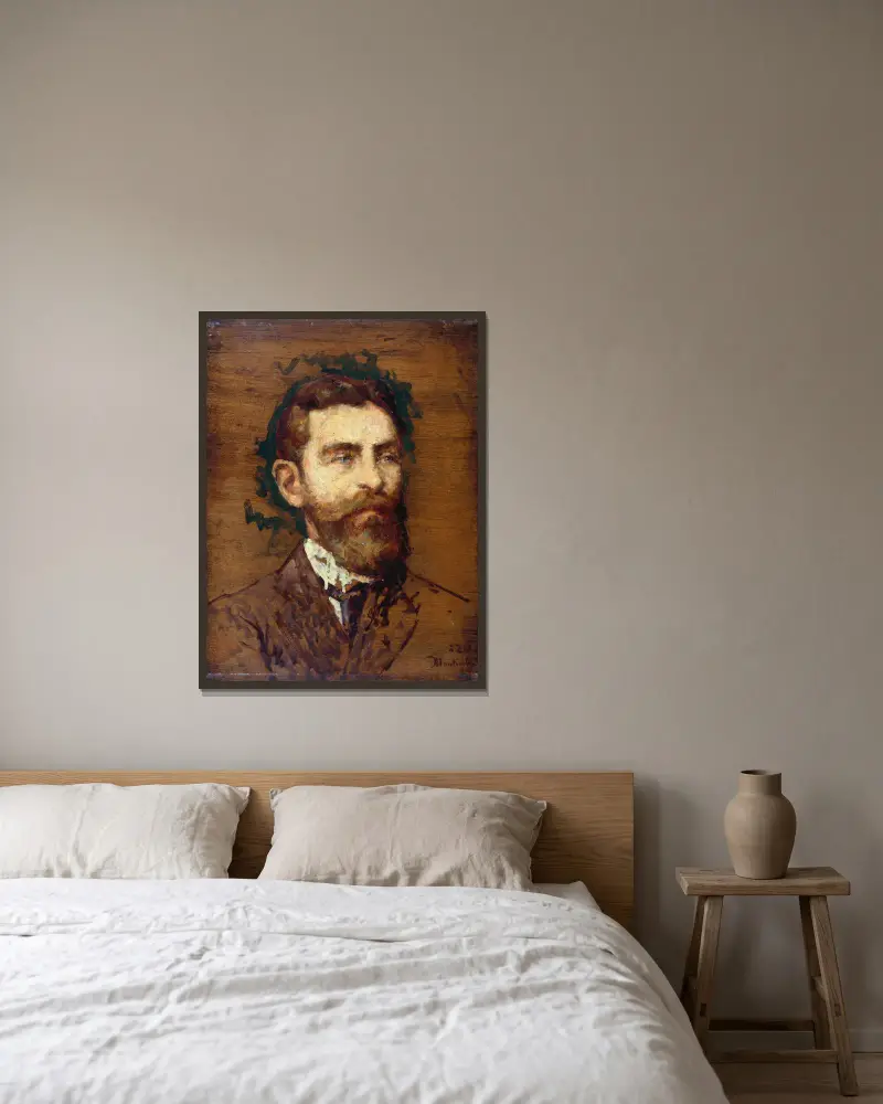 Porträtt av François Ziem av Adolphe Monticelli inramad på en vägg