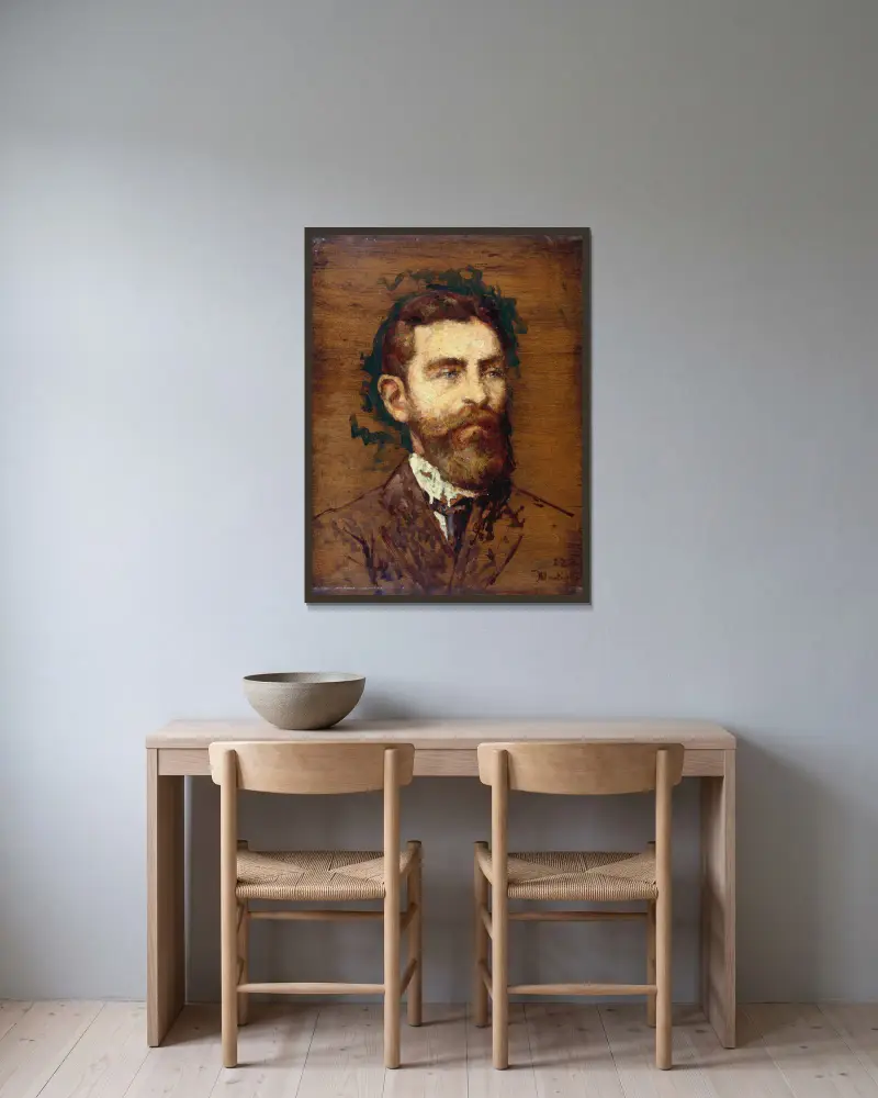 Porträtt av François Ziem av Adolphe Monticelli inramad på en vägg
