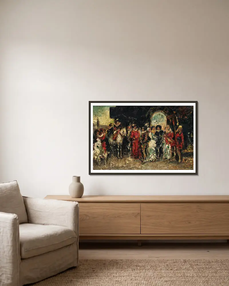 Scéna z Fausta, Adolphe Monticelli v rámu na stěně