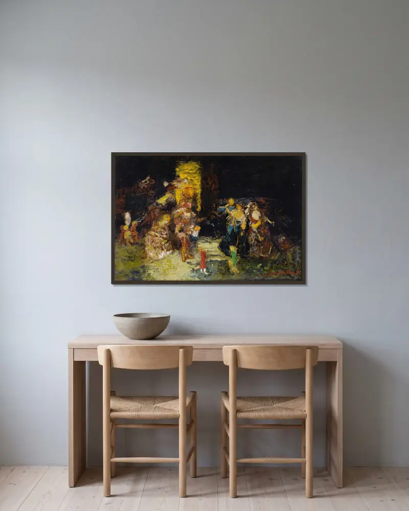 Setkání, Adolphe Monticelli v rámu na stěně