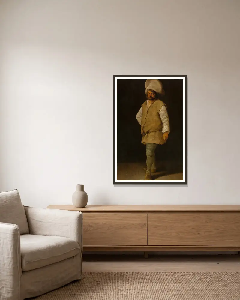Ein Torwächter von Adriaen Brouwer gerahmt an einer Wand