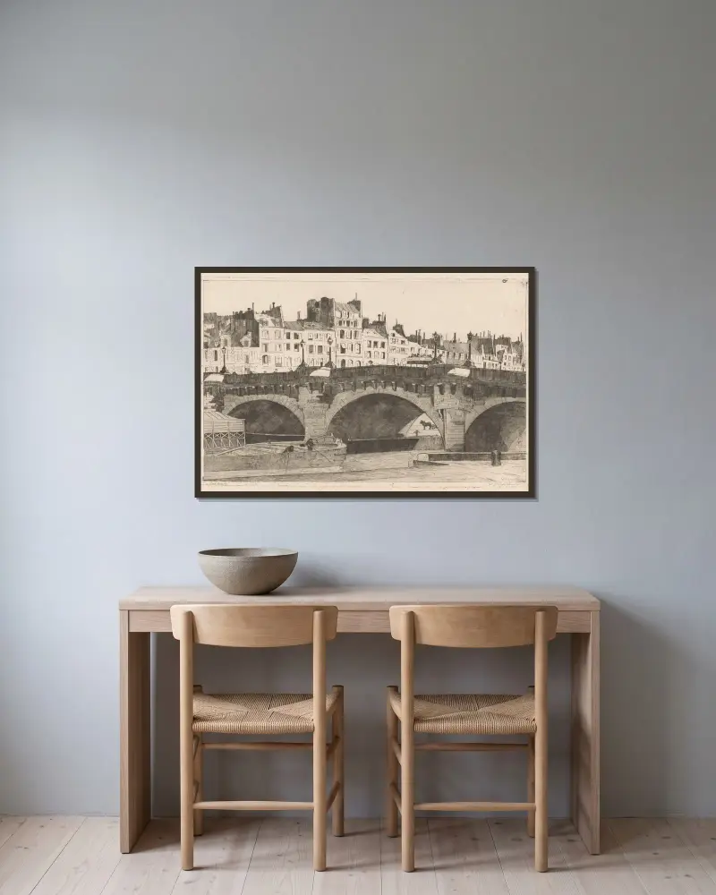Pont Neuf av Willem Adrianus Grondhout inramad på en vägg