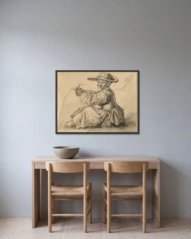 Dojička, Aelbert Cuyp v rámu na stěně