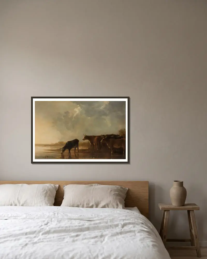 Flusslandschaft mit Kühen von Aelbert Cuyp gerahmt an einer Wand