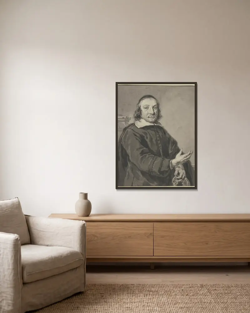 Brustbild eines Mannes nach rechts von Aert Schouman gerahmt an einer Wand
