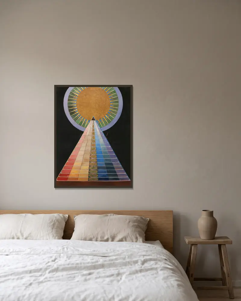 Oltářní obraz č. 1, skupina X, Hilma af Klint v rámu na stěně