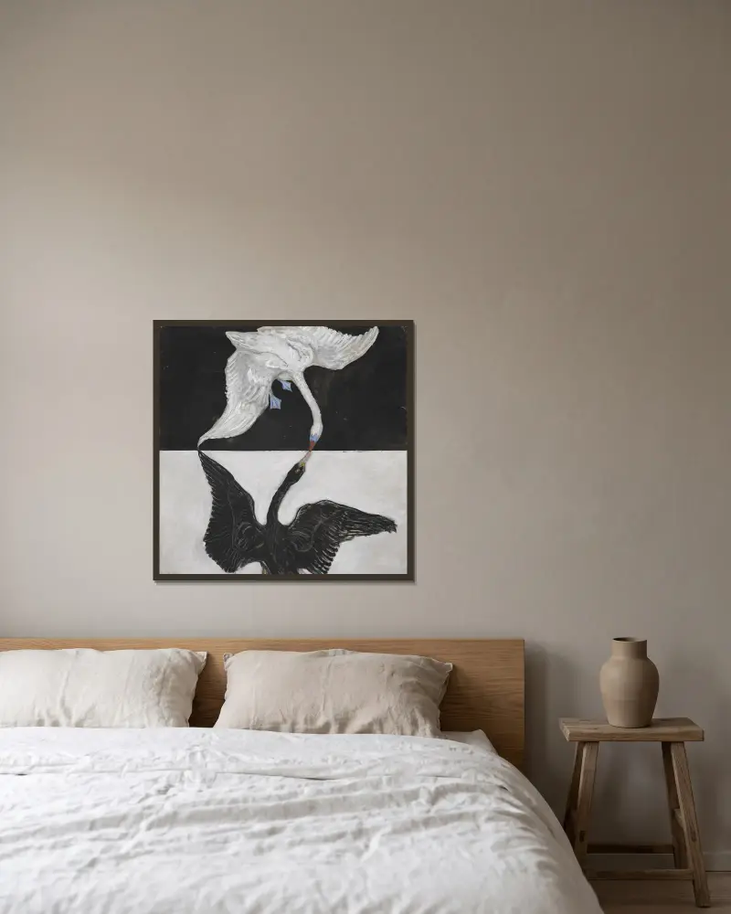 Gruppe IX, SUW, Der Schwan, Nr. 1 von Hilma af Klint gerahmt an einer Wand