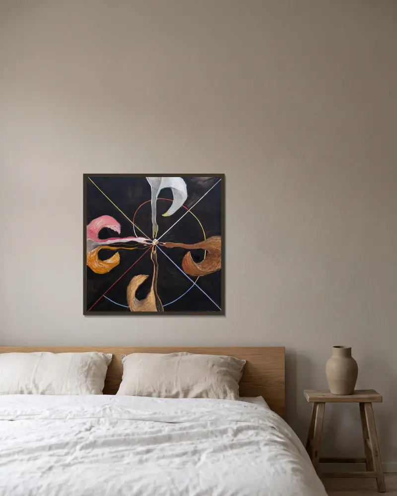 Gruppe IX SUW, Der Schwan Nr. 7 von Hilma af Klint gerahmt an einer Wand