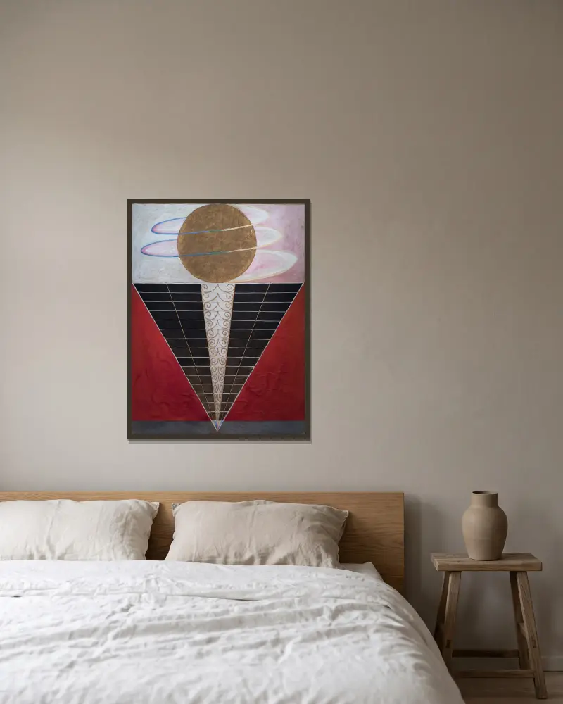 Gruppe X, Nr. 2, Altarbild von Hilma af Klint gerahmt an einer Wand