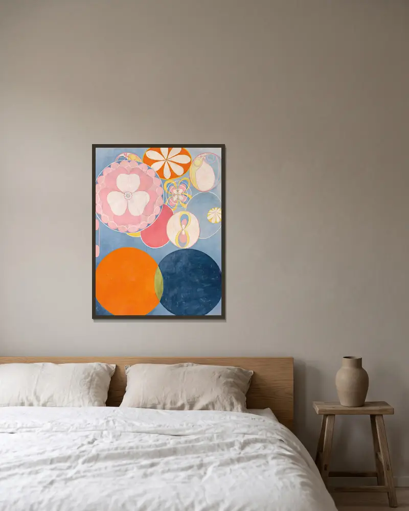 De tio största, nr 2, Barndomen av Hilma af Klint inramad på en vägg