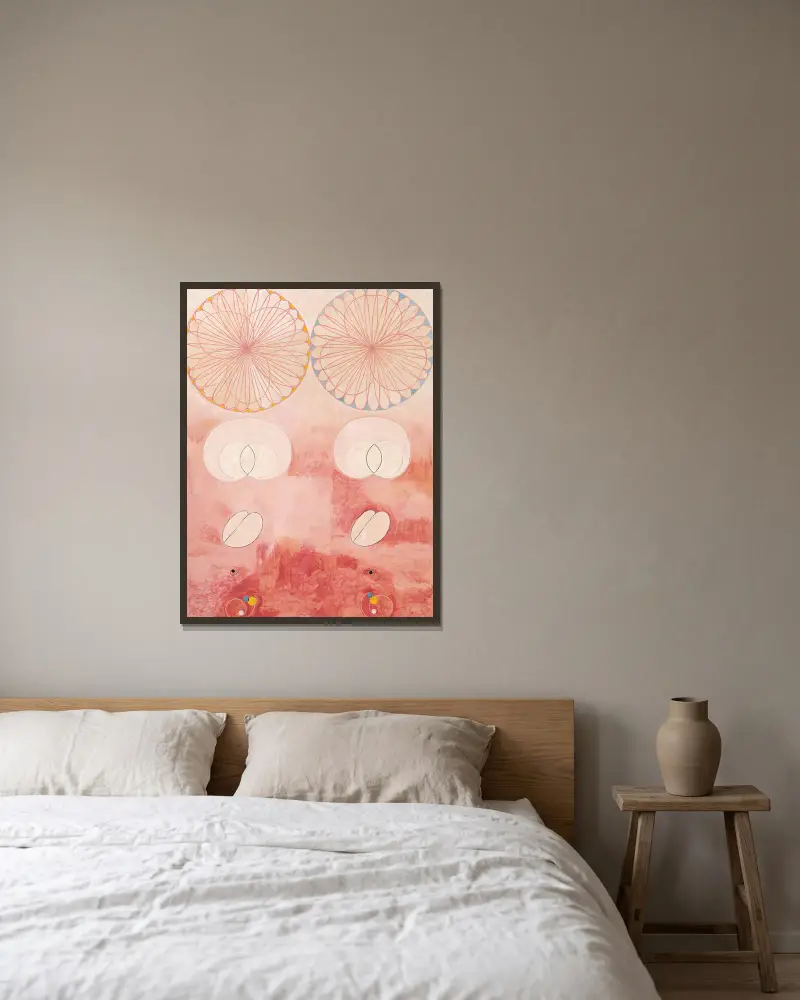 De tio största, nr 9, Ålderdom av Hilma af Klint inramad på en vägg