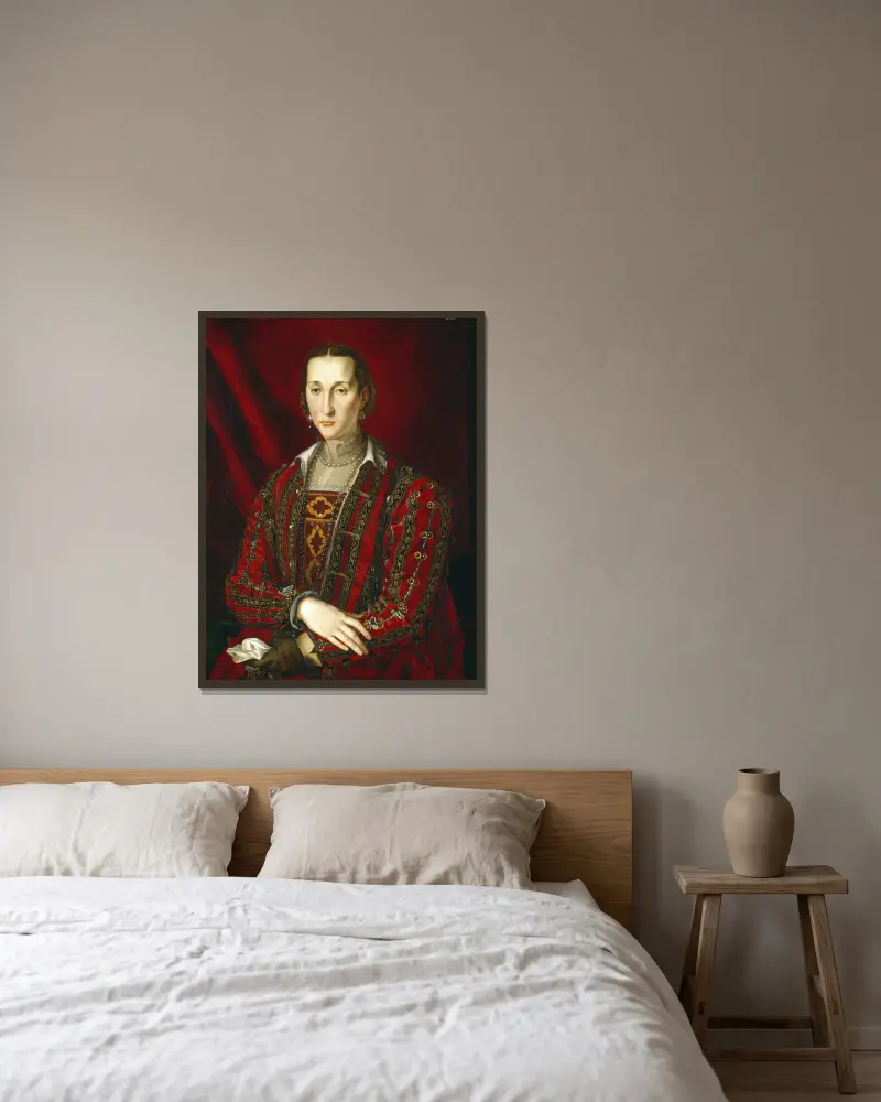 Eleonora di Toledo von Agnolo Bronzino gerahmt an einer Wand