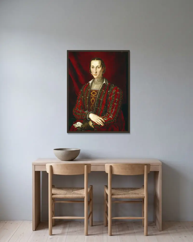 Eleonora di Toledo von Agnolo Bronzino gerahmt an einer Wand