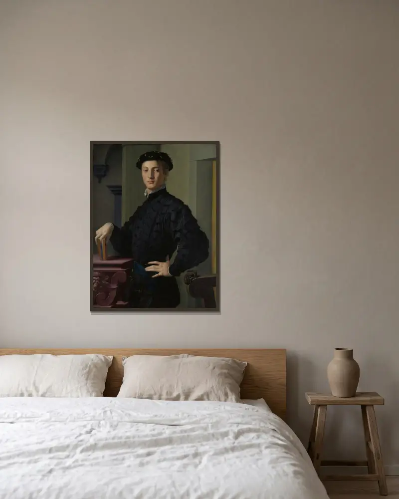Portret młodzieńca, Agnolo Bronzino w ramie na ścianie