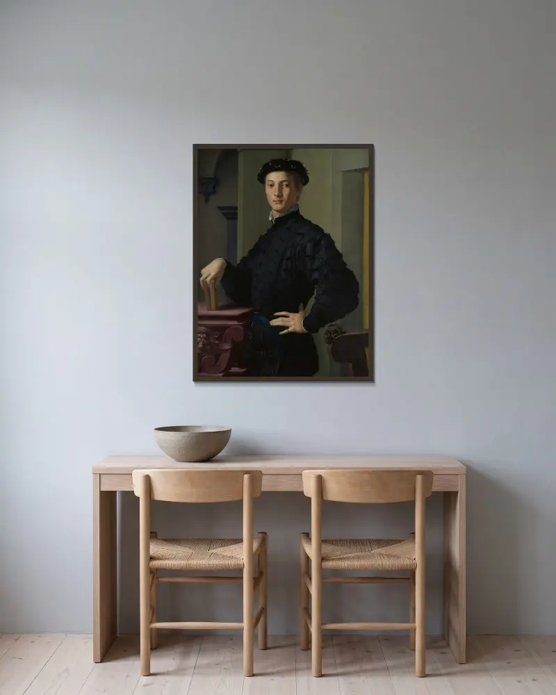 Portret młodzieńca, Agnolo Bronzino w ramie na ścianie