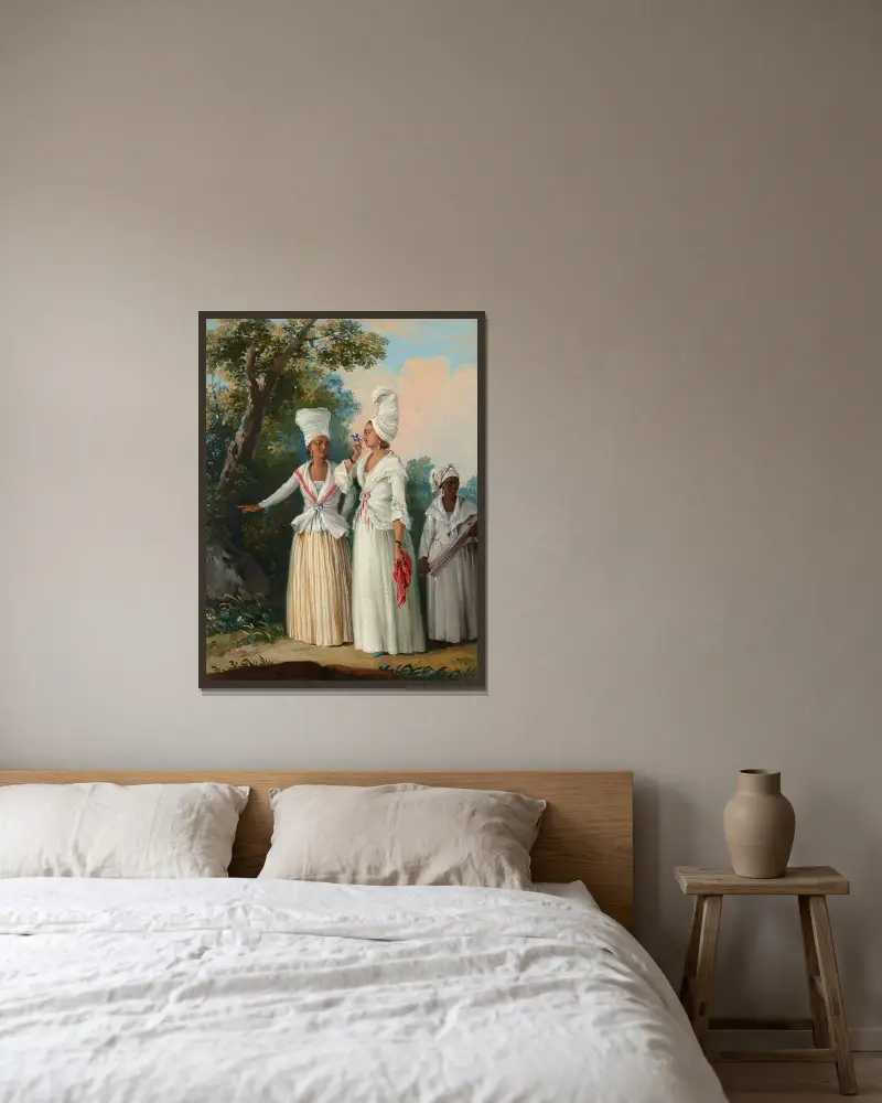 Blumenmädchen von Dominica von Agostino Brunias gerahmt an einer Wand