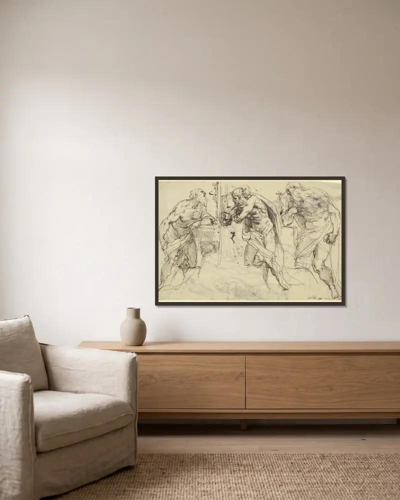 Studie svatého Jeronýma, 1602 – Nr. 2, Agostino Carracci v rámu na stěně