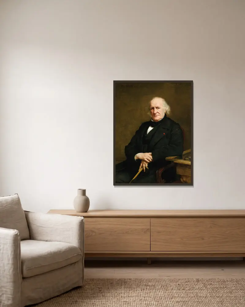Porträtt av Fortuné De Vergès av Paul-Jacques-Aimé Baudry inramad på en vägg