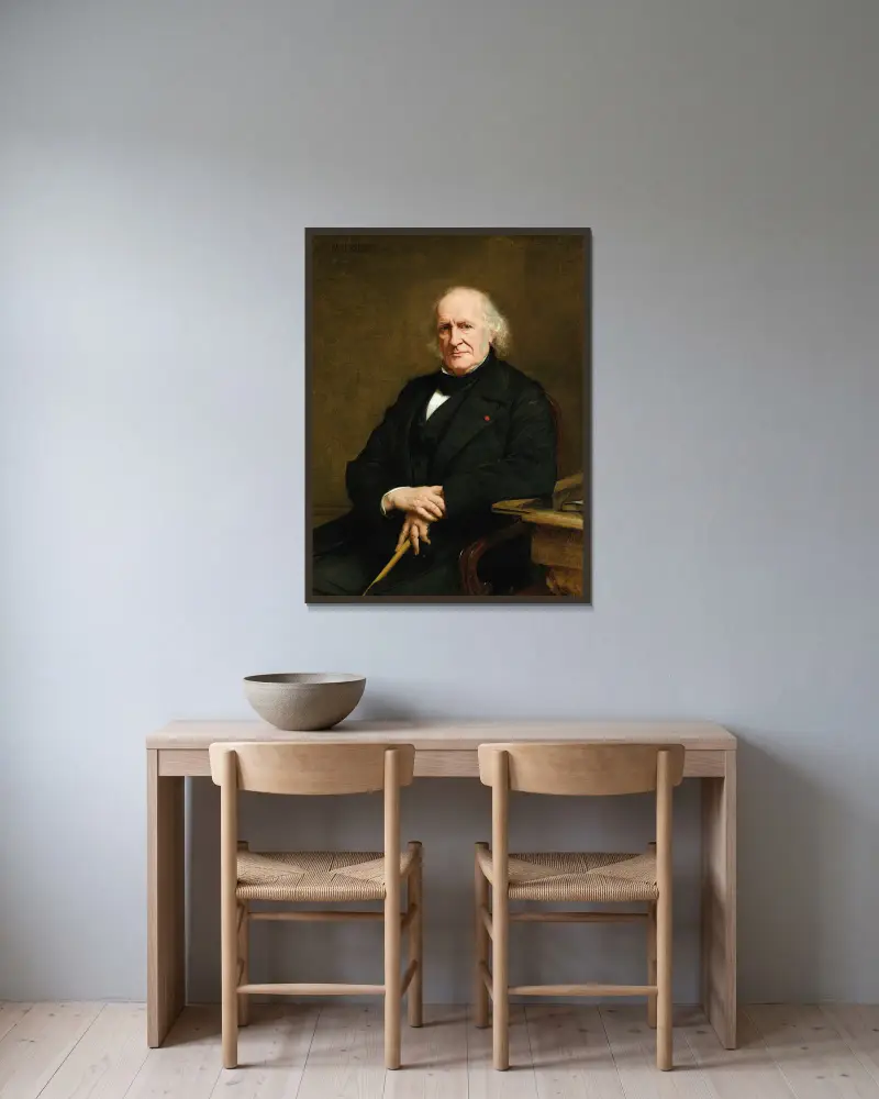 Porträtt av Fortuné De Vergès av Paul-Jacques-Aimé Baudry inramad på en vägg