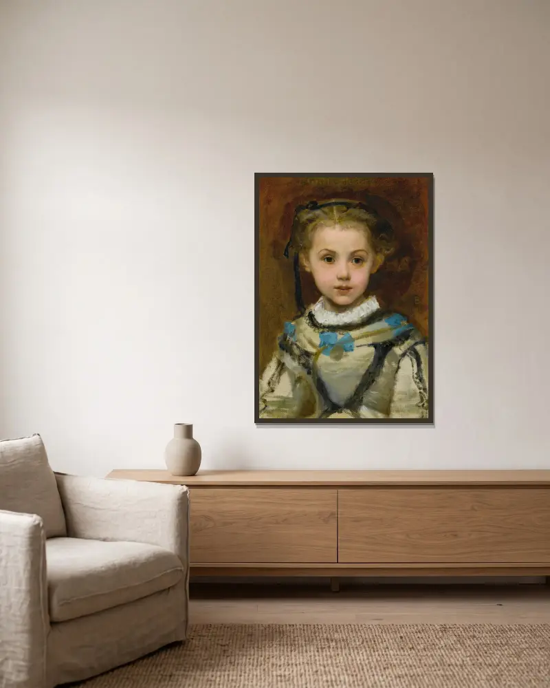 Portrait Of Guillemette De Lareinty av Paul-Jacques-Aimé Baudry inramad på en vägg