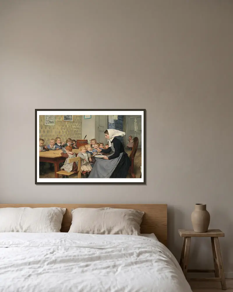 Żłóbek, Albert Anker w ramie na ścianie