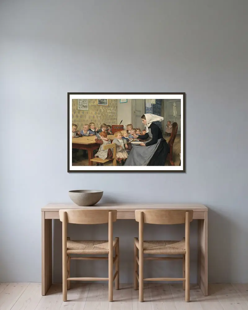Żłóbek, Albert Anker w ramie na ścianie