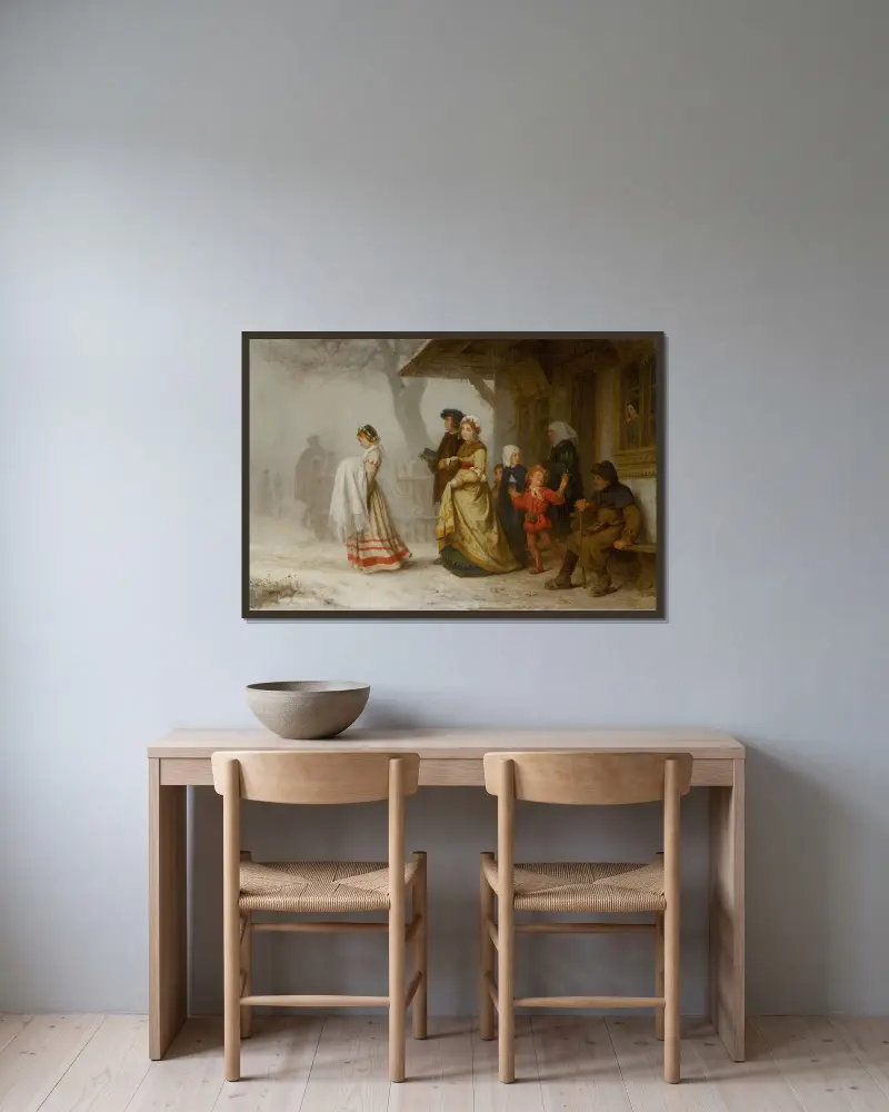 Die Taufe av Albert Anker inramad på en vägg