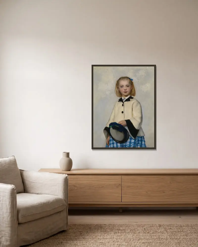 Umělcova dcera Louise, Albert Anker v rámu na stěně