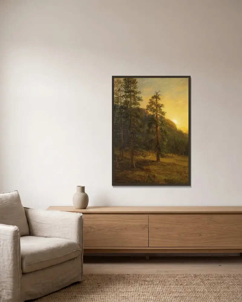 California Redwoods av Albert Bierstadt inramad på en vägg