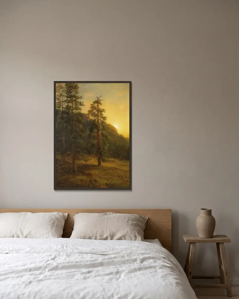 California Redwoods av Albert Bierstadt inramad på en vägg