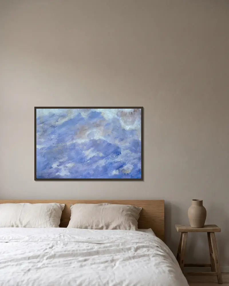 Cloud Study With Blue Sky av Albert Bierstadt inramad på en vägg