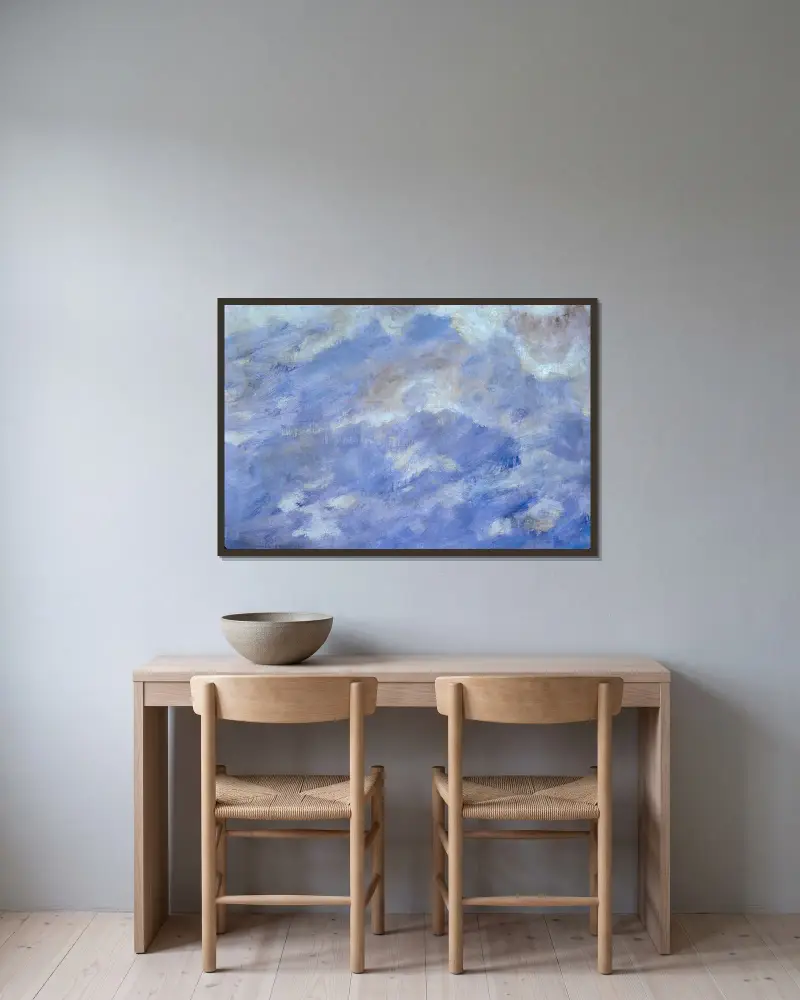 Cloud Study With Blue Sky av Albert Bierstadt inramad på en vägg