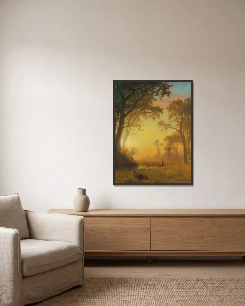 Licht im Wald von Albert Bierstadt gerahmt an einer Wand