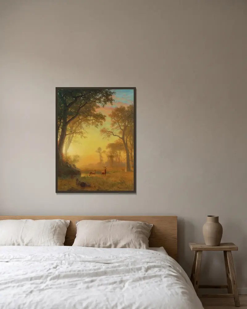 Licht im Wald von Albert Bierstadt gerahmt an einer Wand
