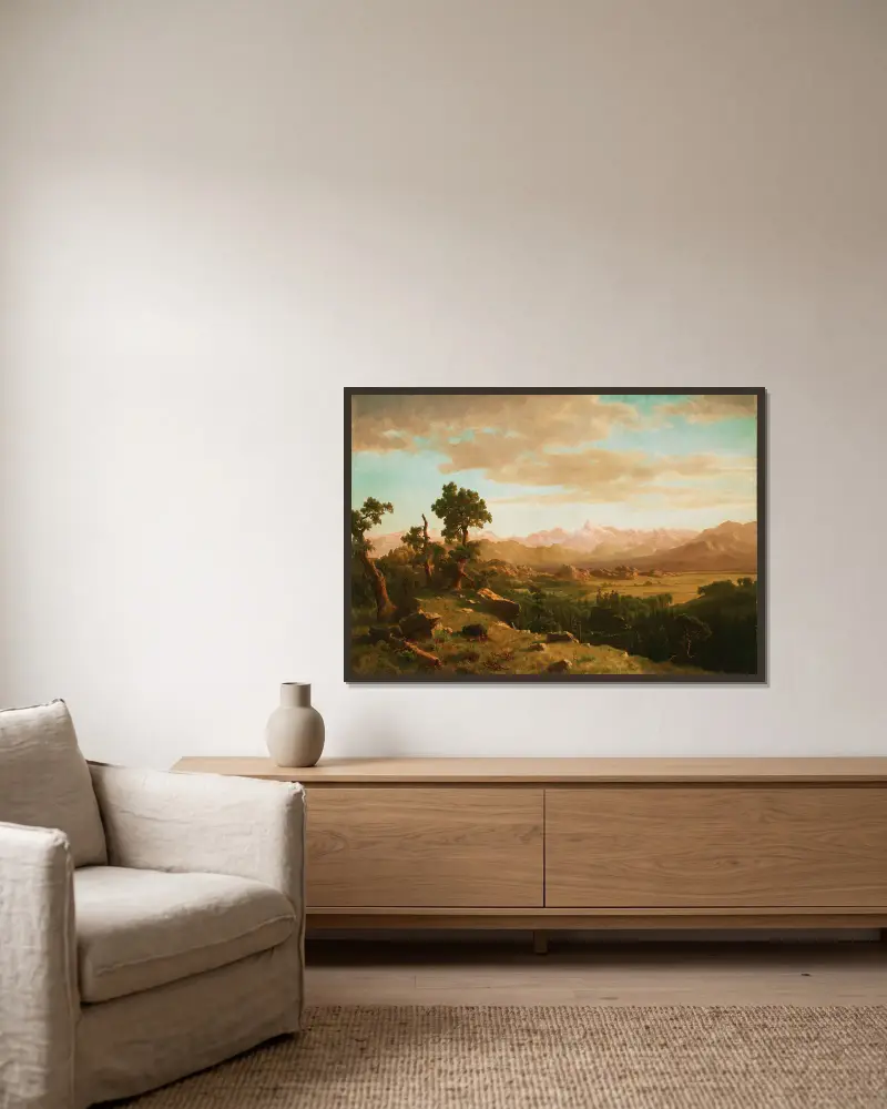 Wind River Country von Albert Bierstadt gerahmt an einer Wand