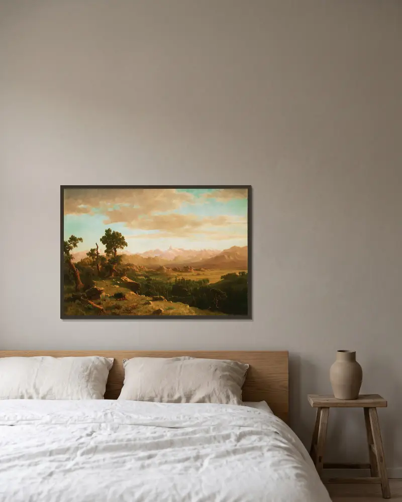 Wind River Country von Albert Bierstadt gerahmt an einer Wand